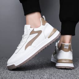 image-Trendy Lace-up Sneakers Casual Shoes Men's Fashion Versatile Round-toe Flat-soled Outdoor Casual Walking Running Shoes Students