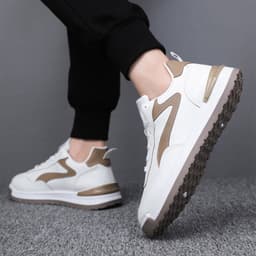 image-Trendy Lace-up Sneakers Casual Shoes Men's Fashion Versatile Round-toe Flat-soled Outdoor Casual Walking Running Shoes Students