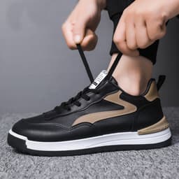 image-Trendy Lace-up Sneakers Casual Shoes Men's Fashion Versatile Round-toe Flat-soled Outdoor Casual Walking Running Shoes Students
