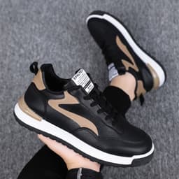 image-Trendy Lace-up Sneakers Casual Shoes Men's Fashion Versatile Round-toe Flat-soled Outdoor Casual Walking Running Shoes Students