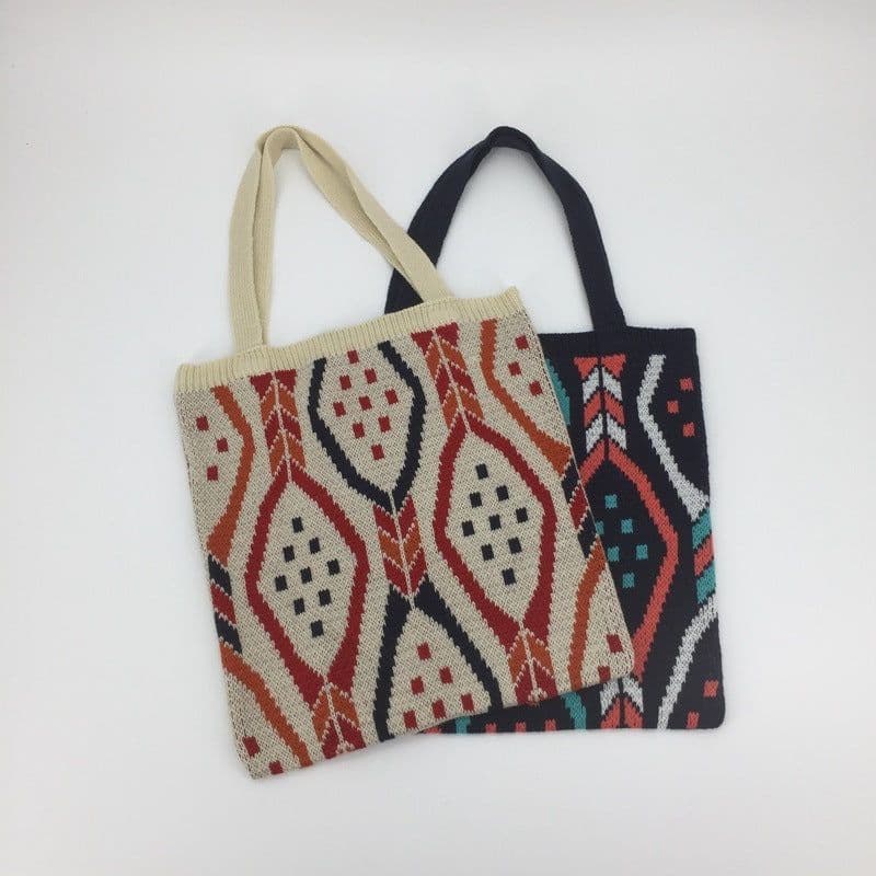 image-Large Capacity Woven Fabric Cute Fashion Tote Bag
