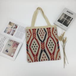 image-Large Capacity Woven Fabric Cute Fashion Tote Bag