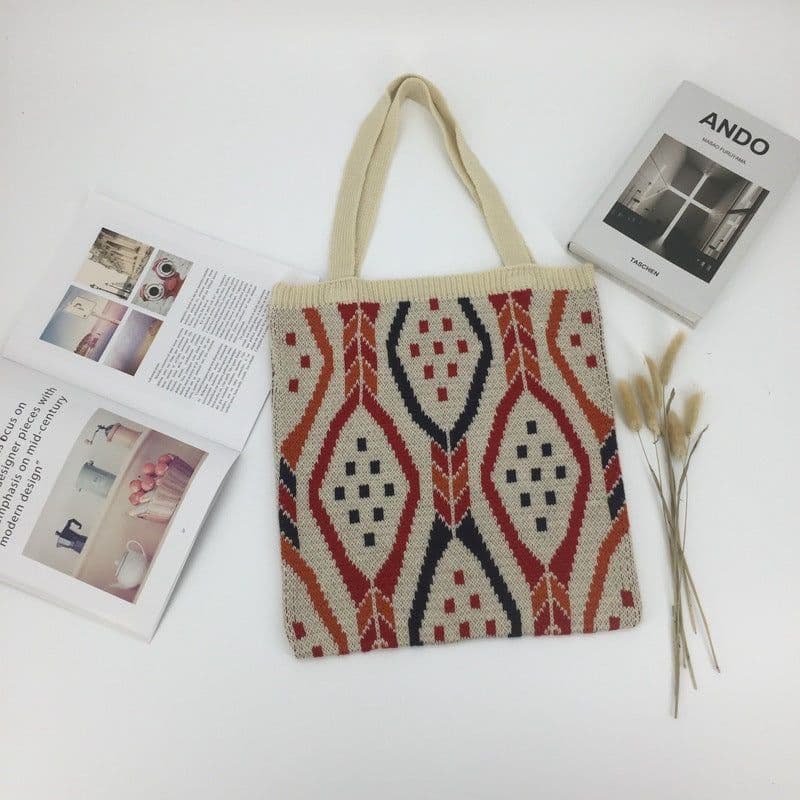 image-Large Capacity Woven Fabric Cute Fashion Tote Bag