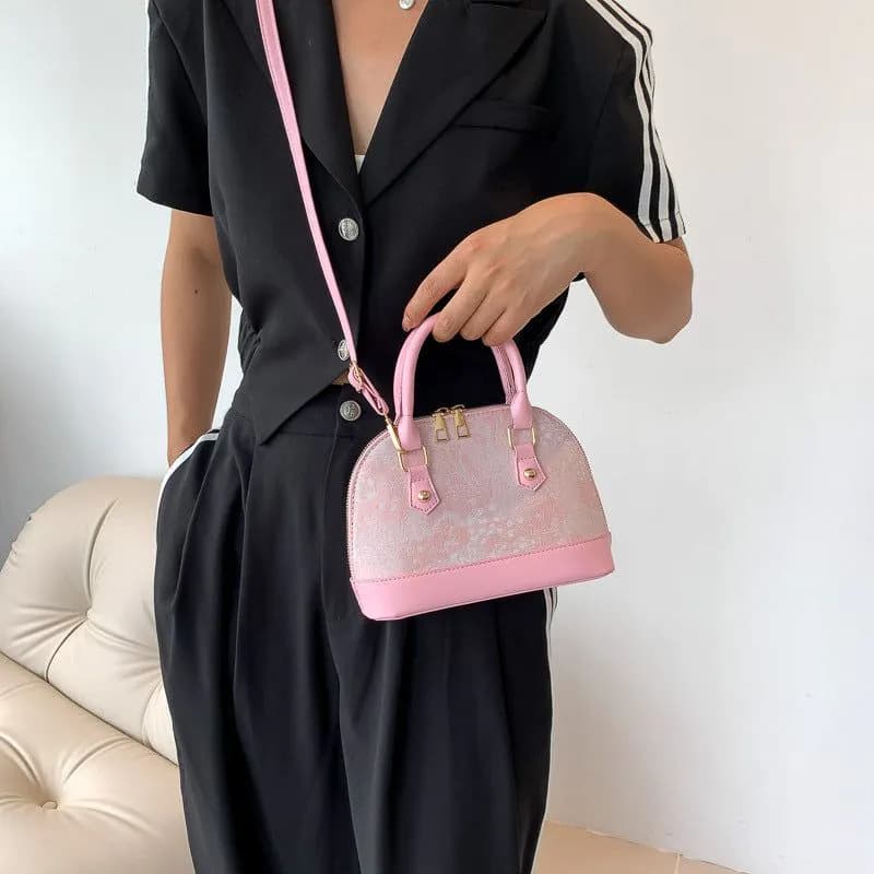 image-Popular Fashion Pattern Stitching Shoulder Messenger Bag Women's Simple Portable