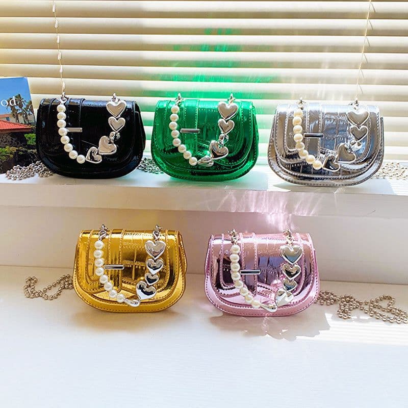 image-New Laser Pearl Tote Saddle Girl Mini
