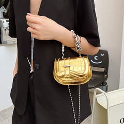 image-New Laser Pearl Tote Saddle Girl Mini