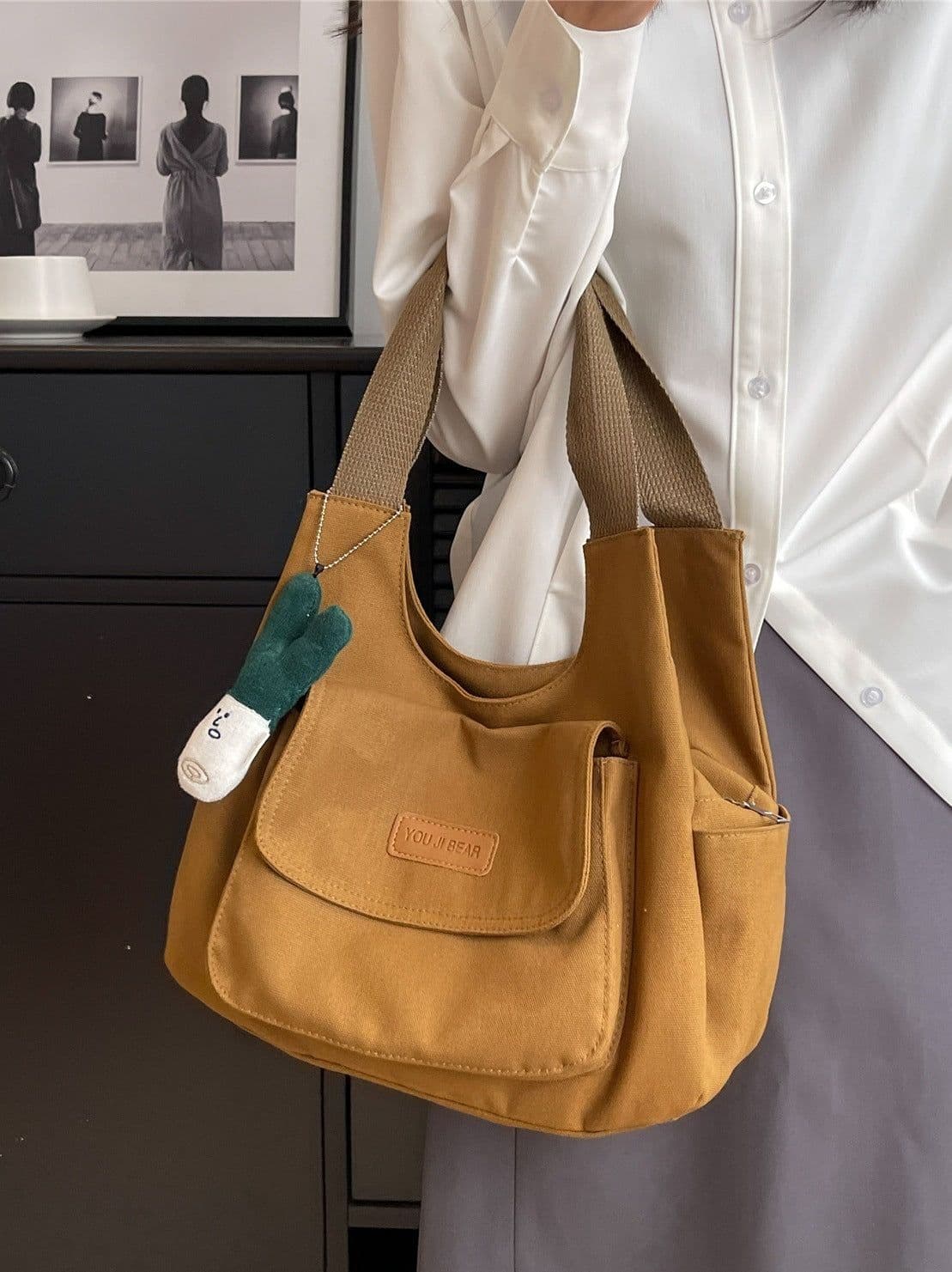 image-Leisure Commute Large Capacity Summer Fashion Canvas Support All-match Shoulder Bag