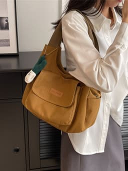 image-Leisure Commute Large Capacity Summer Fashion Canvas Support All-match Shoulder Bag