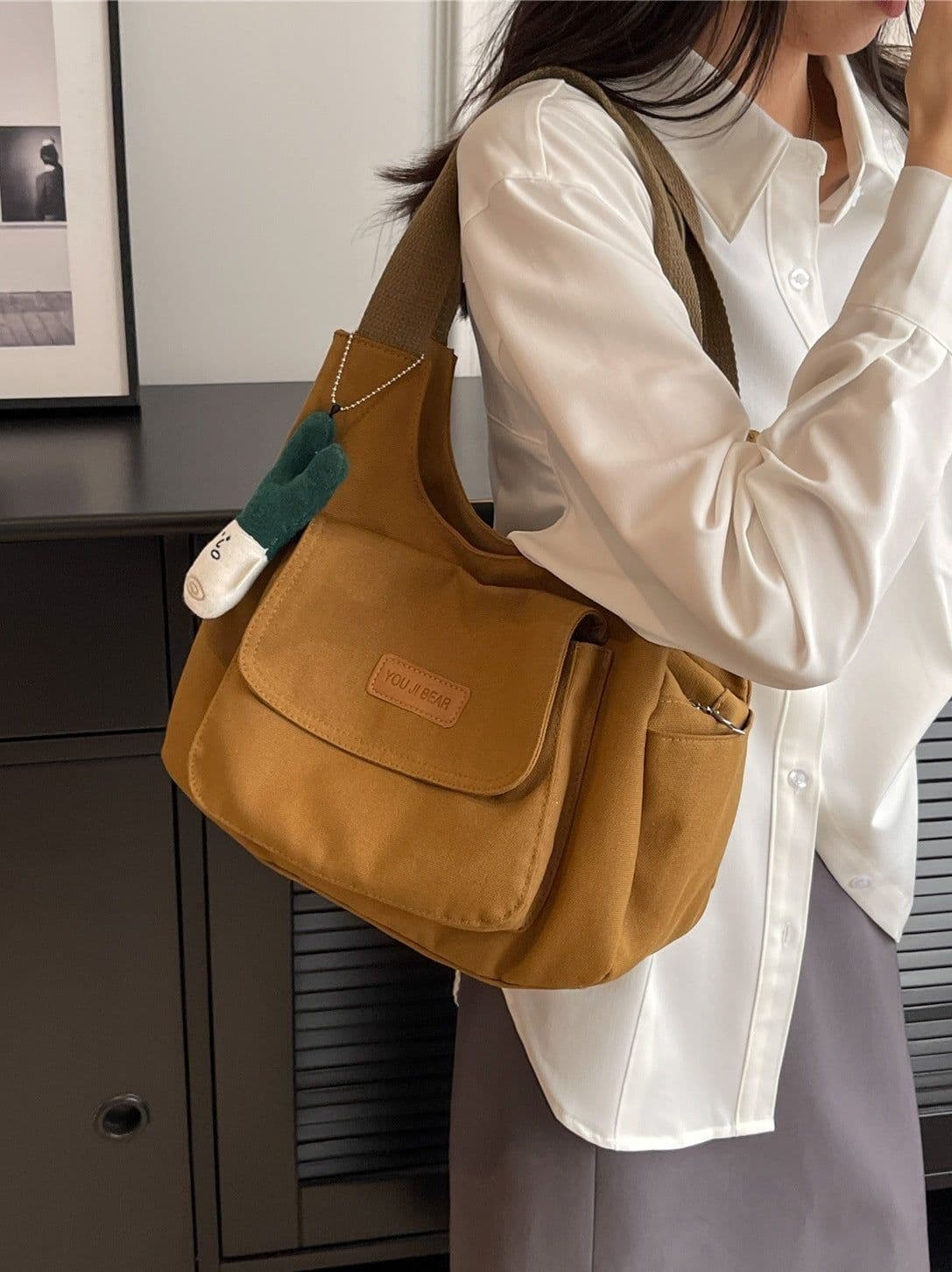 image-Leisure Commute Large Capacity Summer Fashion Canvas Support All-match Shoulder Bag