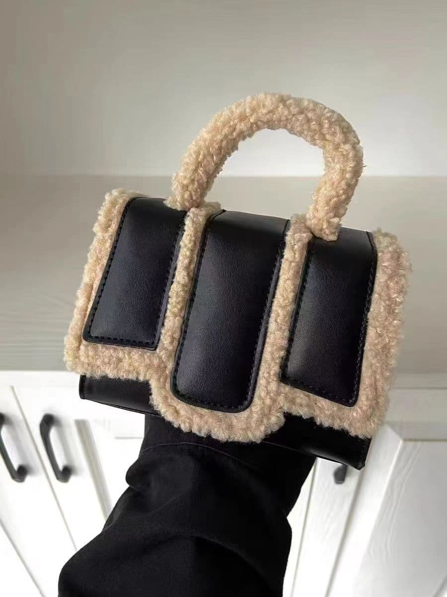 image-Lamb Wool Portable And Fashion Crossbody Bag