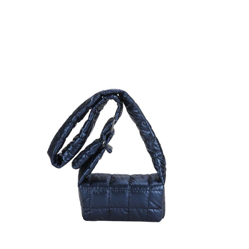image-Women's Retro Solid Color Embroidered Square Plaid Crossbody Bag