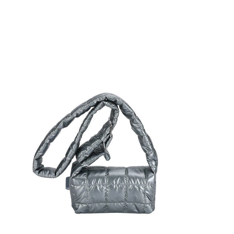 image-Women's Retro Solid Color Embroidered Square Plaid Crossbody Bag