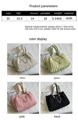 image-Women's Casual Tote Large Capacity Shoulder Bag