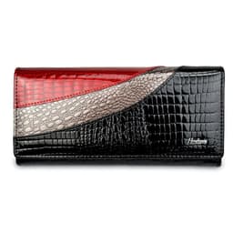 image-Fashion Snap Button Women's Cowhide Patent Leather Wallet