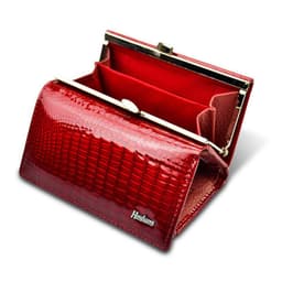 image-Fashion Snap Button Women's Cowhide Patent Leather Wallet