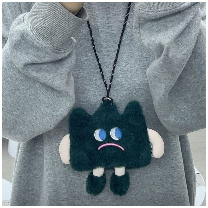 image-Emotional Straw Mobile Phone Bag Cute Plush Crossbody Bag Female
