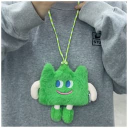 image-Emotional Straw Mobile Phone Bag Cute Plush Crossbody Bag Female