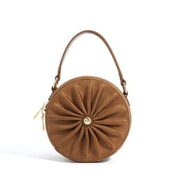 image-Advanced Sense Classic Style Round Pie Bag Genuine Leather Bag Metal Chain