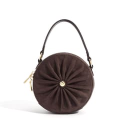 image-Advanced Sense Classic Style Round Pie Bag Genuine Leather Bag Metal Chain