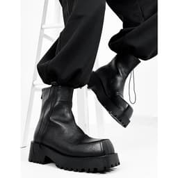 image-Men's And Women's Fashion Platform Square Toe Martin Boots