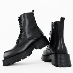 image-Men's And Women's Fashion Platform Square Toe Martin Boots