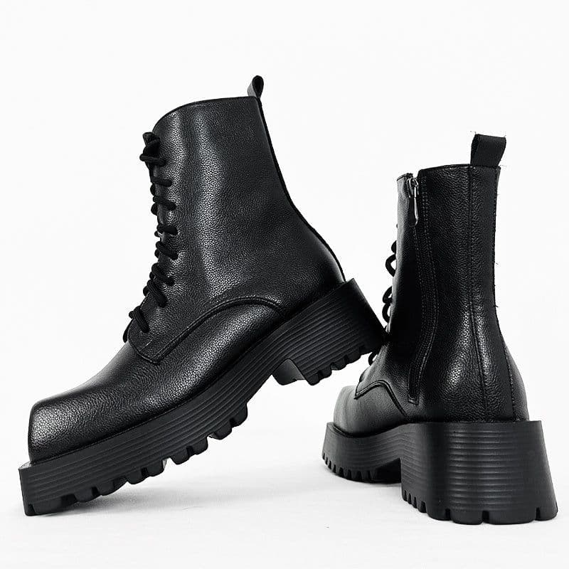 image-Men's And Women's Fashion Platform Square Toe Martin Boots