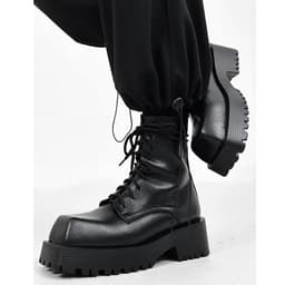 image-Men's And Women's Fashion Platform Square Toe Martin Boots