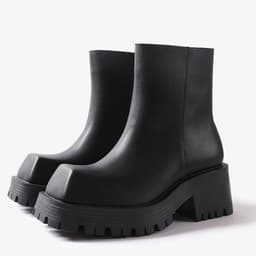 image-Men's And Women's Fashion Platform Square Toe Martin Boots