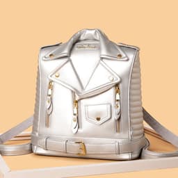 image-Soft Leather Textured Jacket Trendy Wild Clothes Backpack