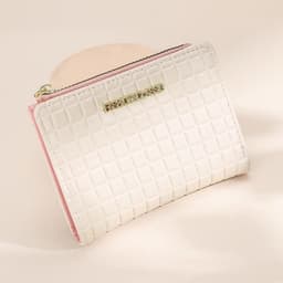image-Women's Wallet Short Korean Style Vertical Solid Color Zipper Wallet