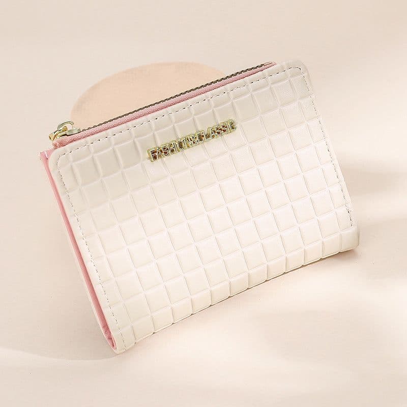 image-Women's Wallet Short Korean Style Vertical Solid Color Zipper Wallet