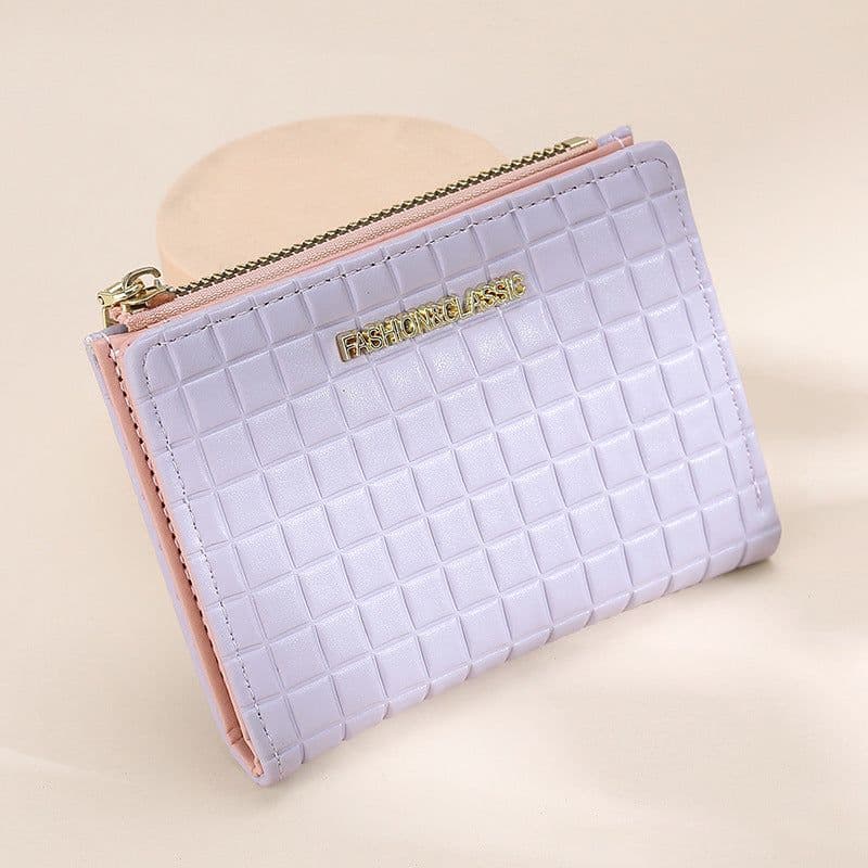 image-Women's Wallet Short Korean Style Vertical Solid Color Zipper Wallet