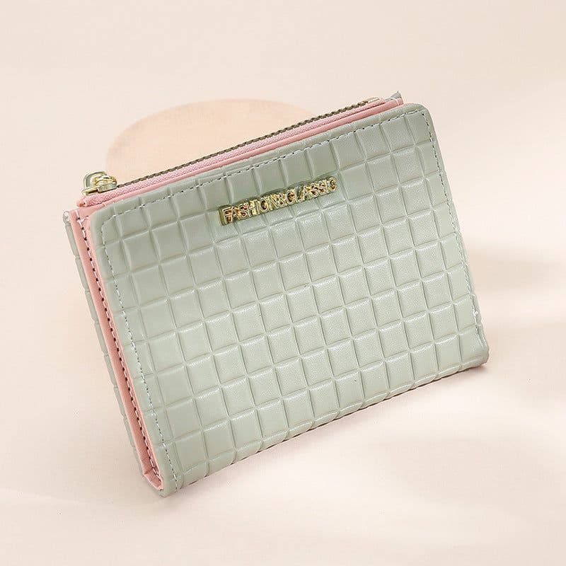 image-Women's Wallet Short Korean Style Vertical Solid Color Zipper Wallet