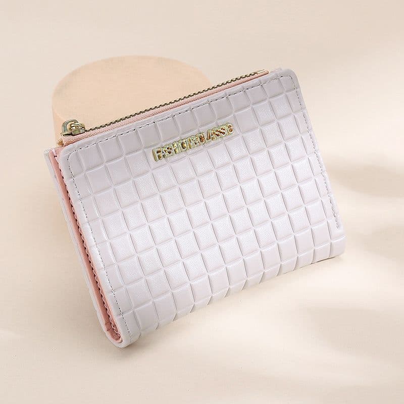image-Women's Wallet Short Korean Style Vertical Solid Color Zipper Wallet