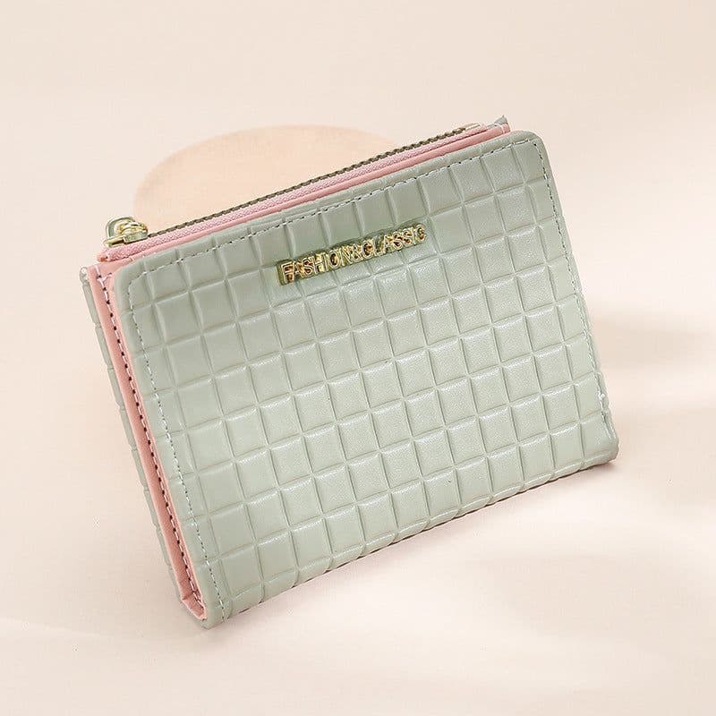 image-Women's Wallet Short Korean Style Vertical Solid Color Zipper Wallet