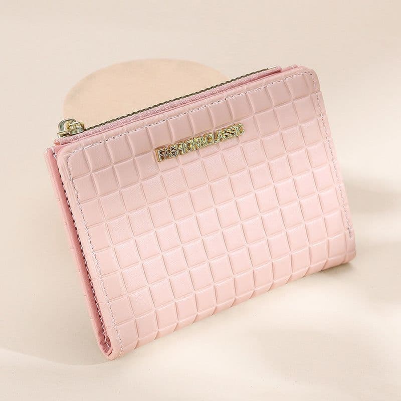 image-Women's Wallet Short Korean Style Vertical Solid Color Zipper Wallet