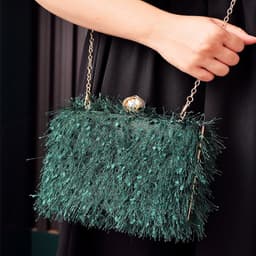 image-Tassel Handbags Women Dress Party Evening Bag Fashion Luxury Designer Square Bags Crossbody Shoulder Bag Ladies