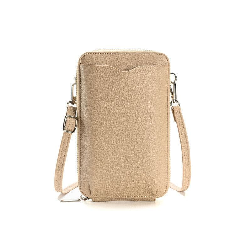 image-High-quality Lychee Pattern Mobile Phone Bags Women Small Crossbody Shoulder Bag Long Wallet