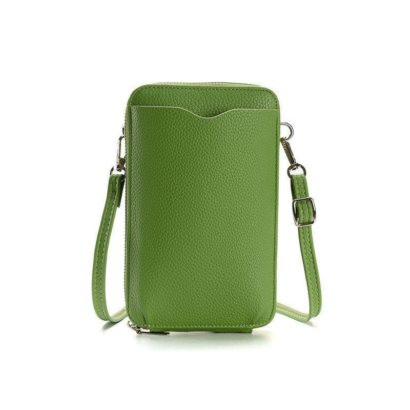 image-High-quality Lychee Pattern Mobile Phone Bags Women Small Crossbody Shoulder Bag Long Wallet