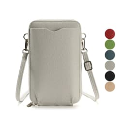 image-High-quality Lychee Pattern Mobile Phone Bags Women Small Crossbody Shoulder Bag Long Wallet
