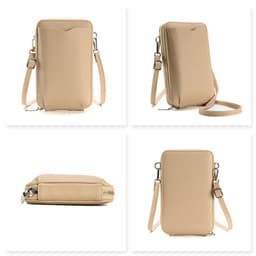 image-High-quality Lychee Pattern Mobile Phone Bags Women Small Crossbody Shoulder Bag Long Wallet