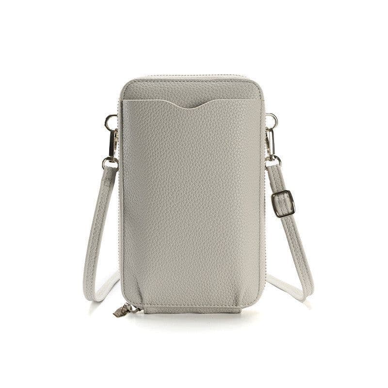 image-High-quality Lychee Pattern Mobile Phone Bags Women Small Crossbody Shoulder Bag Long Wallet