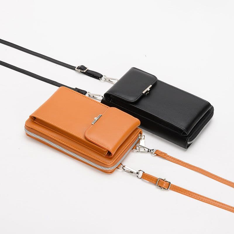 image-Fashion Large Capacity Mobile Phone Bags Women Small Zipper Crossbody Shoulder Bag Long Wallet