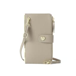 image-Mobile Phone Bags With Transparent Touch Screen Love Buckle Long Wallet Women Multifunctional Crossbody Shoulder Bag