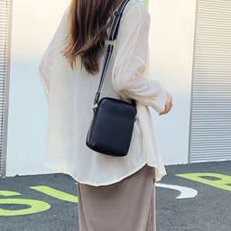 image-Solid Color Simple Mobile Phone Bags Small Crossbody Shoulder Bag For Women