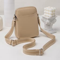 image-Solid Color Simple Mobile Phone Bags Small Crossbody Shoulder Bag For Women