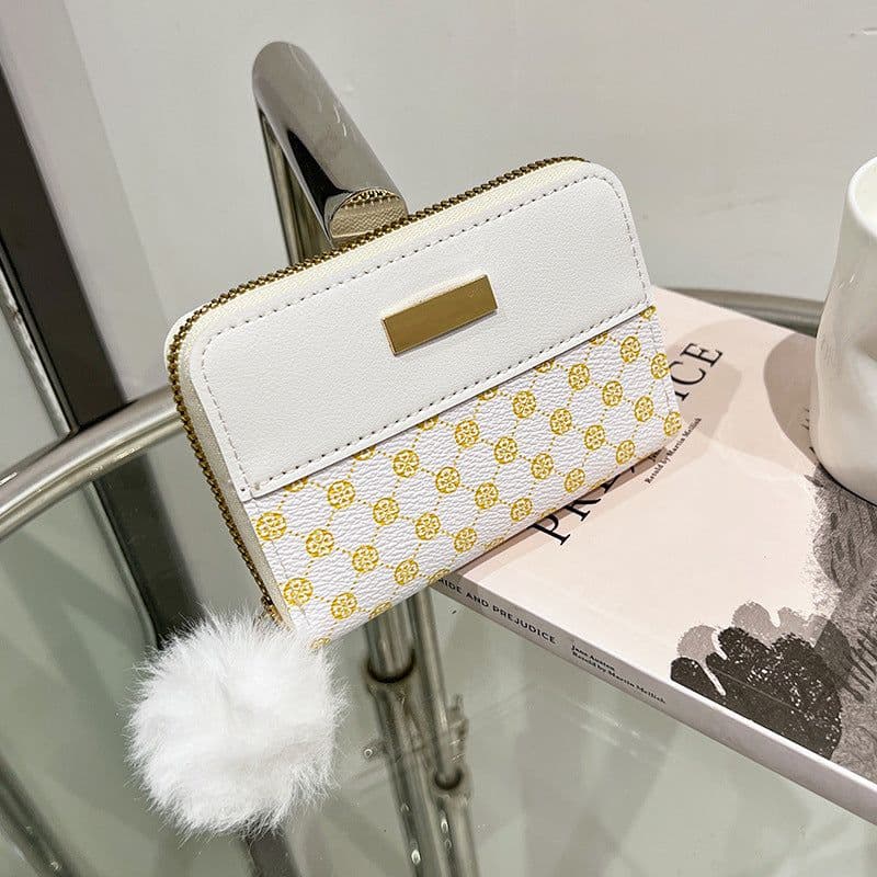 image-Women's Short Printing Color Contrast Korean Style Bag Wallet