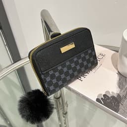 image-Women's Short Printing Color Contrast Korean Style Bag Wallet