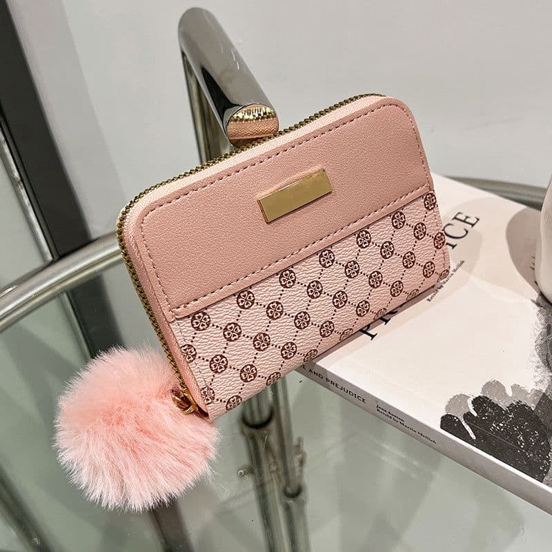 image-Women's Short Printing Color Contrast Korean Style Bag Wallet