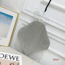 image-Portable Crystal Bag Turbot Fish Diamond Rhinestone Dinner Bag